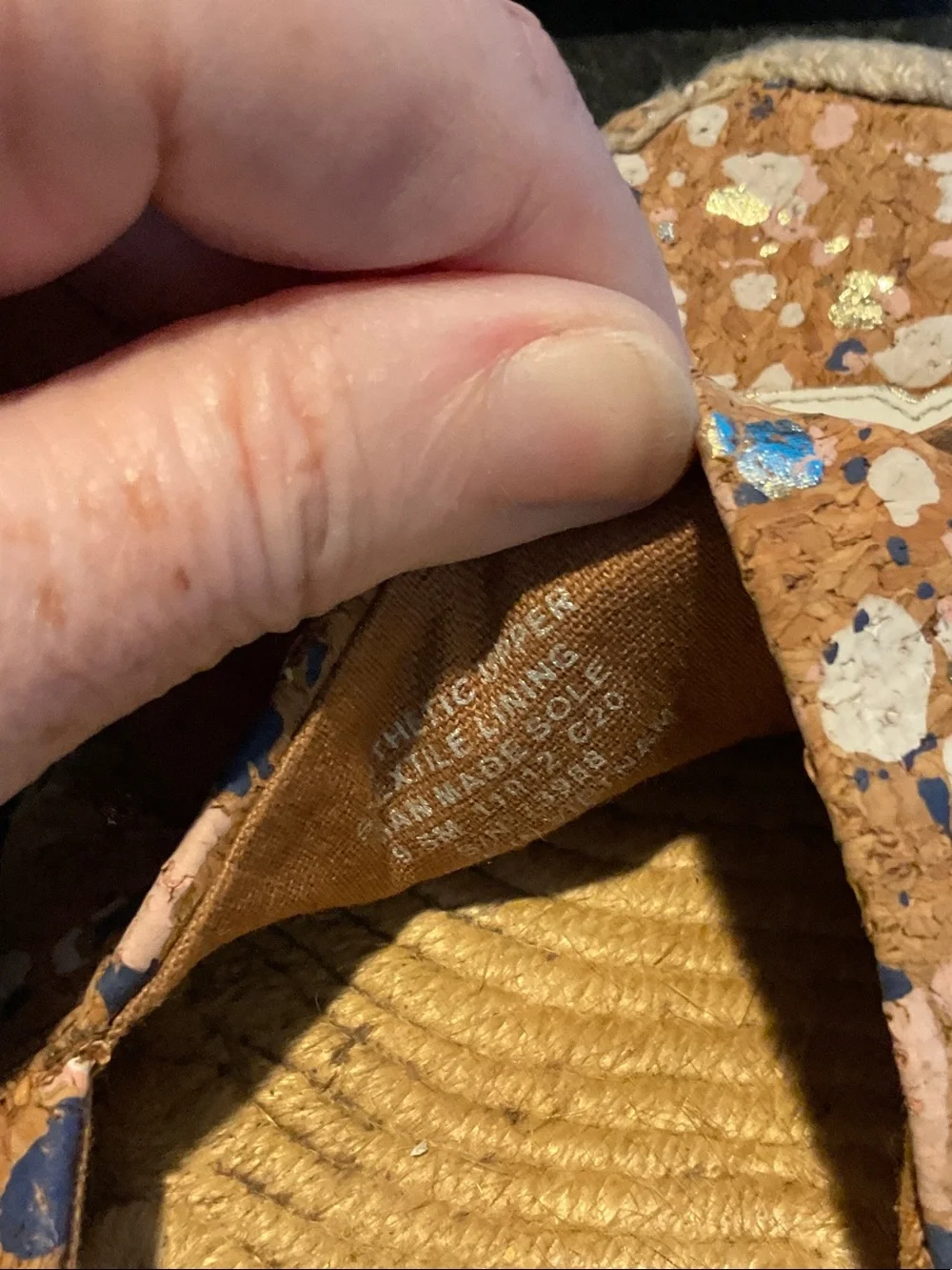 Tory Burch Pink Multicolor Cork Espadrille Flats with White Logo